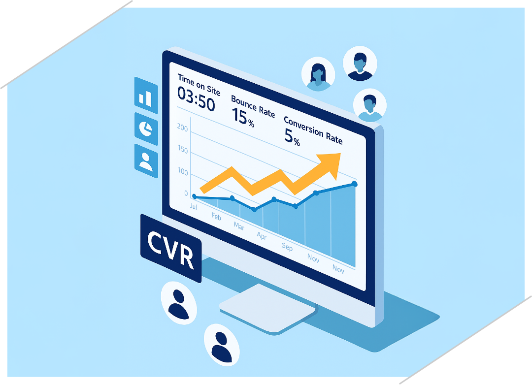 ユーザー滞在時間・コンバージョン率の向上